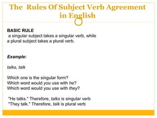 subject-verb agreement | PPT