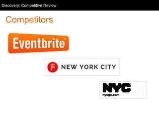 Competitive Review
Competitors
Discovery: Competitive Review
 