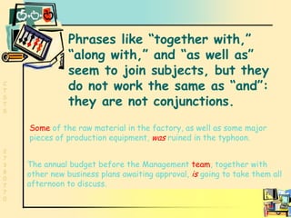 Together With Grammar: Subject-Verb Agreement | PPS