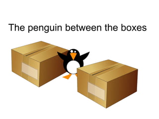 The penguin between the boxes

 
