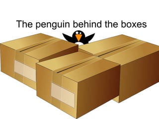 The penguin behind the boxes

 