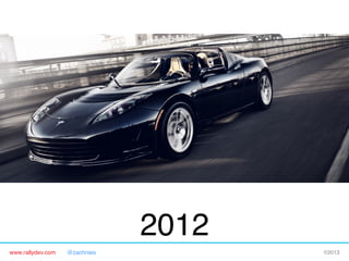 www.rallydev.com @zachnies! ©2013!
2012!
 
