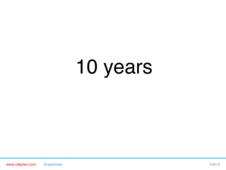 www.rallydev.com @zachnies! ©2013!
10 years!
 