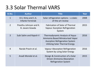 Design and fabrication of a Vapor absorption Refrigeration using solar ...