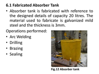 Design and fabrication of a Vapor absorption Refrigeration using solar ...