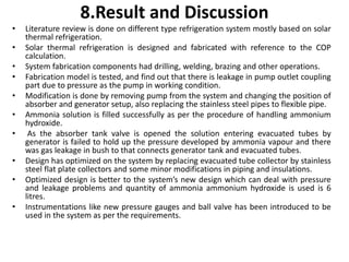Design and fabrication of a Vapor absorption Refrigeration using solar ...