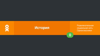 Развлекательная
социальная сеть
Одноклассники
0
История
 