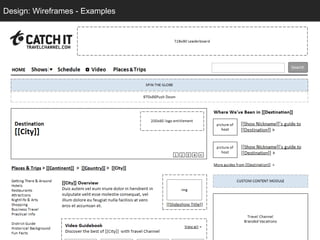 Design: Wireframes - Examples
  Design: Sketching
 