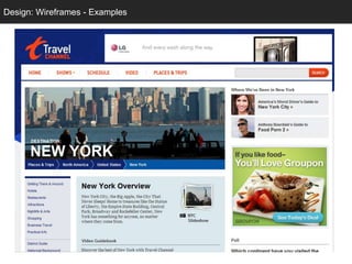 Design: Wireframes - Examples
  Design: Sketching
 