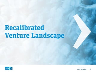 State of the Markets 8
Recalibrated
Venture Landscape
 