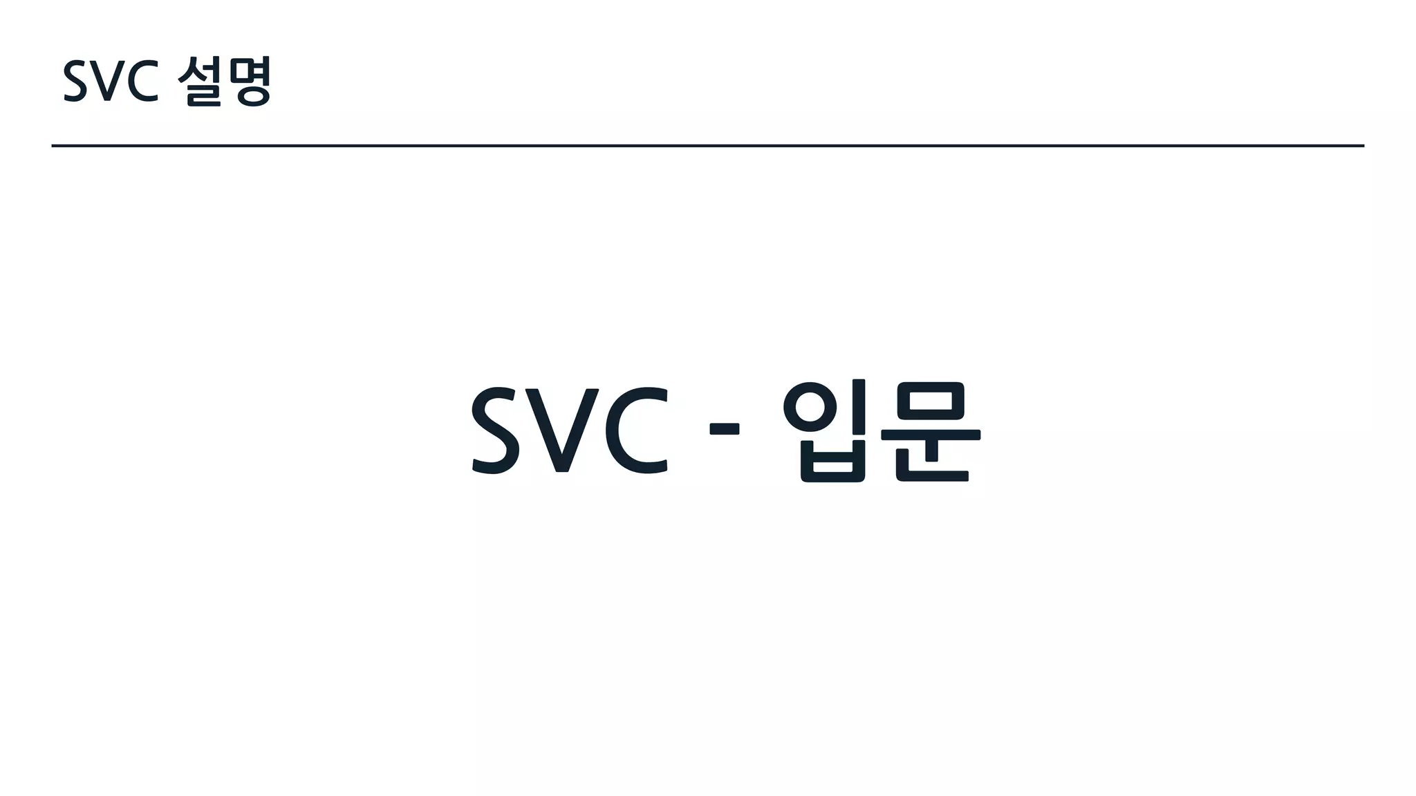 SVC 설명
SVC - 입문
 
