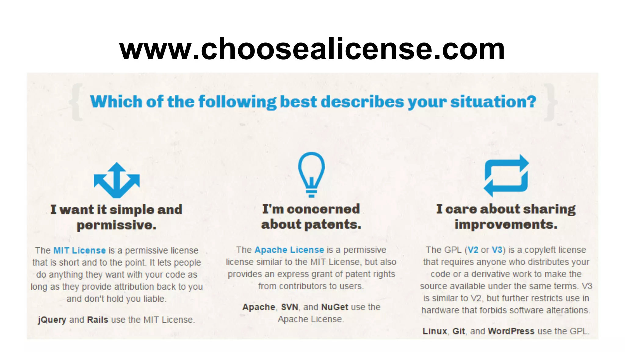 www.choosealicense.com 
 