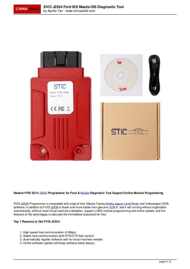 SVCI J2534 Diagnostic Tool for Ford & Mazda Support Online Module Programming