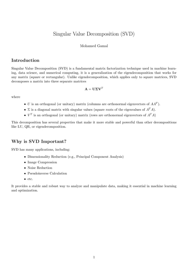 Understanding Singular Value Decomposition (SVD) | PDF
