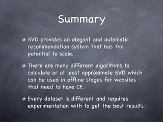 SVD and the Netflix Dataset