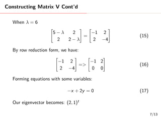 Svd Exercise Example Singular Value Decompostion (SVD): Worked example 2 | PDF