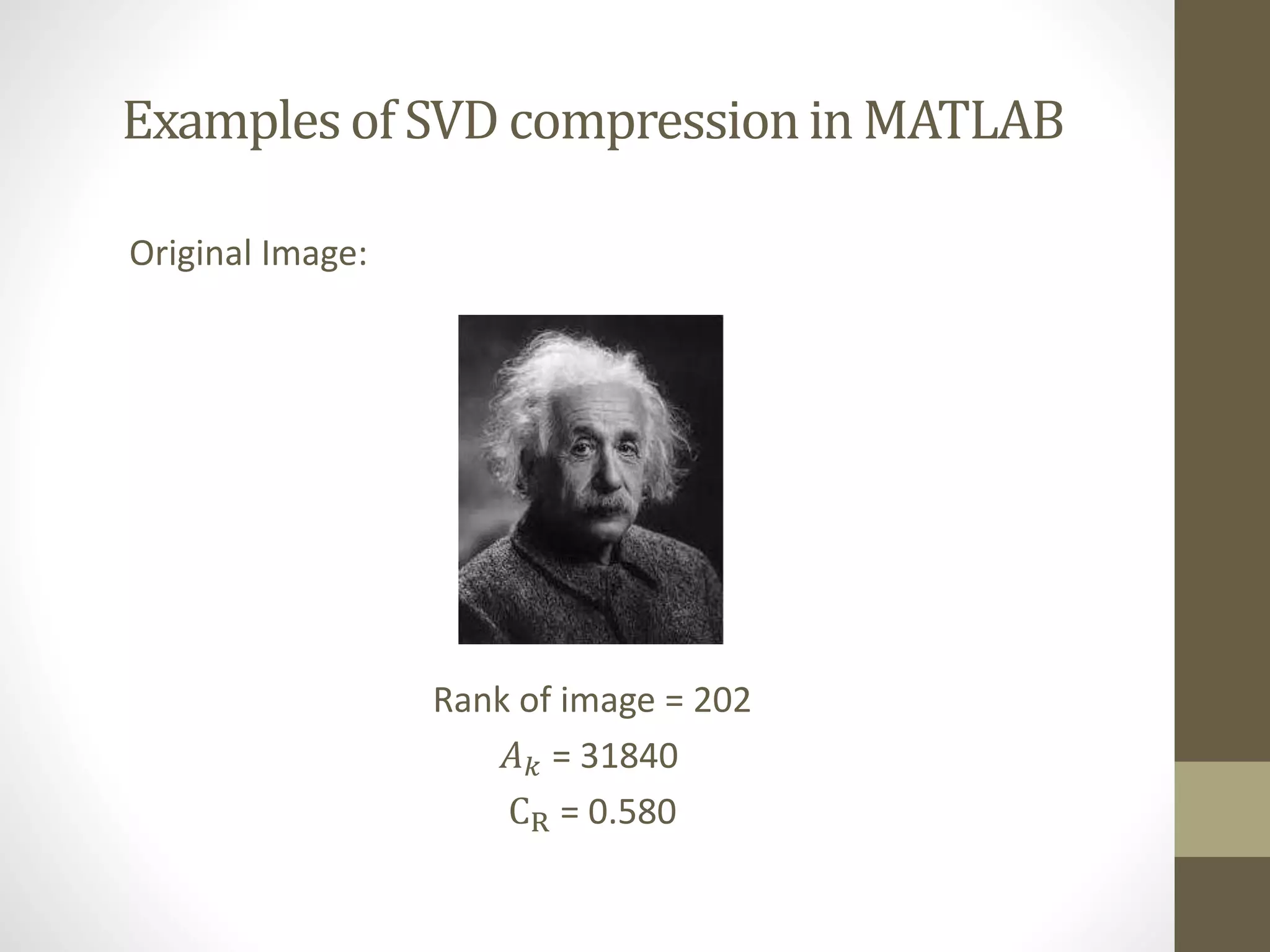 Singular Value Decomposition Image Compression | PPTX