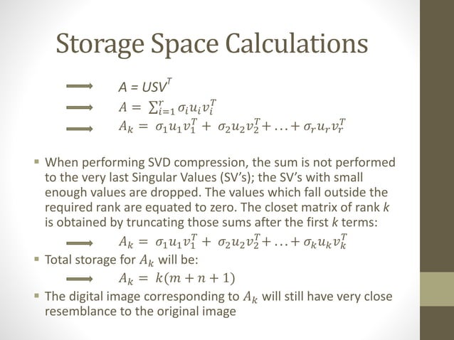 Singular Value Decomposition Image Compression | PPTX