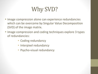 Singular Value Decomposition Image Compression | PPTX