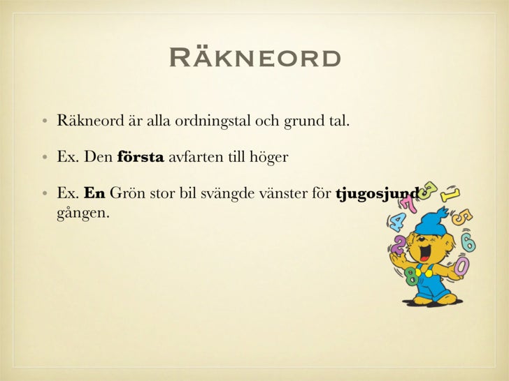 räkneord räkneord