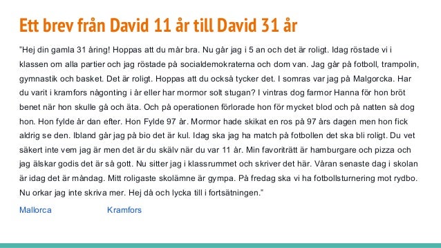 Svenskplanering skriv ett brev till dig själv
