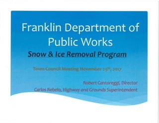 Franklin (MA) DPW Snow/Ice Presentation - 2017