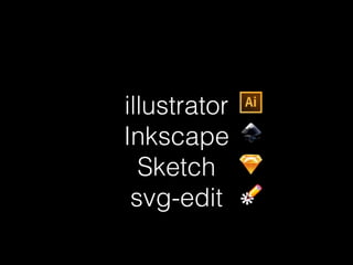 illustrator 
Inkscape 
Sketch 
svg-edit 
 