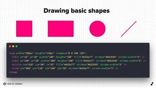 1 8
Drawing basic shapes
view on codepen
 