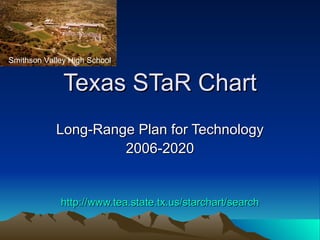 Texas STaR Chart Long-Range Plan for Technology 2006-2020 http:// www.tea.state.tx.us/starchart/search Smithson Valley High School 