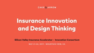 Insurance Innovation 
and Design Thinking
Silicon Valley Insurance Accelerator - Innovation Consortium
MAY 21–22, 2019 - M...