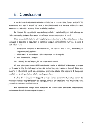 Sviluppo Di Portali Tramite La Tecnologia Sharepoint