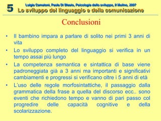 5

Luigia Camaioni, Paola Di Blasio, Psicologia dello sviluppo, Il Mulino, 2007

Lo sviluppo del linguaggio e della comuni...