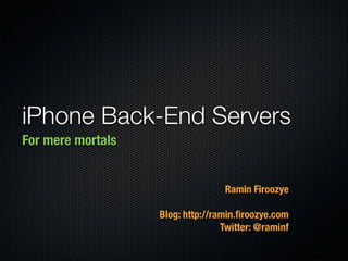 iPhone Back-End Servers