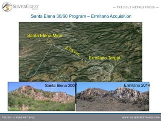 Santa Elena Mine
Ermitano Target
Santa Elena 2007 Ermitano 2014
Santa Elena 30/60 Program – Ermitano Acquisition
 