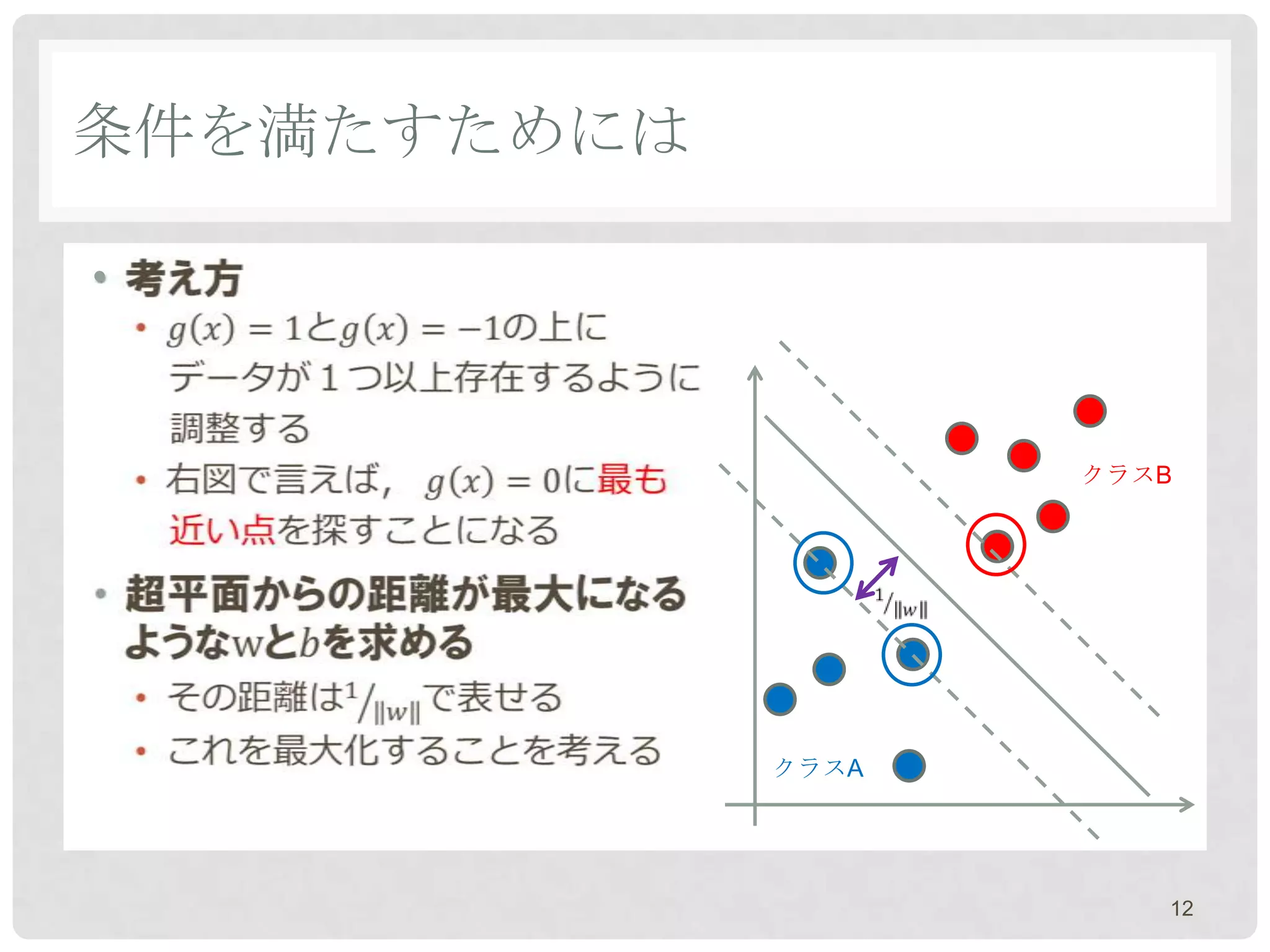 条件を満たすためには

•



                    クラスB




             クラスA




                       12
 