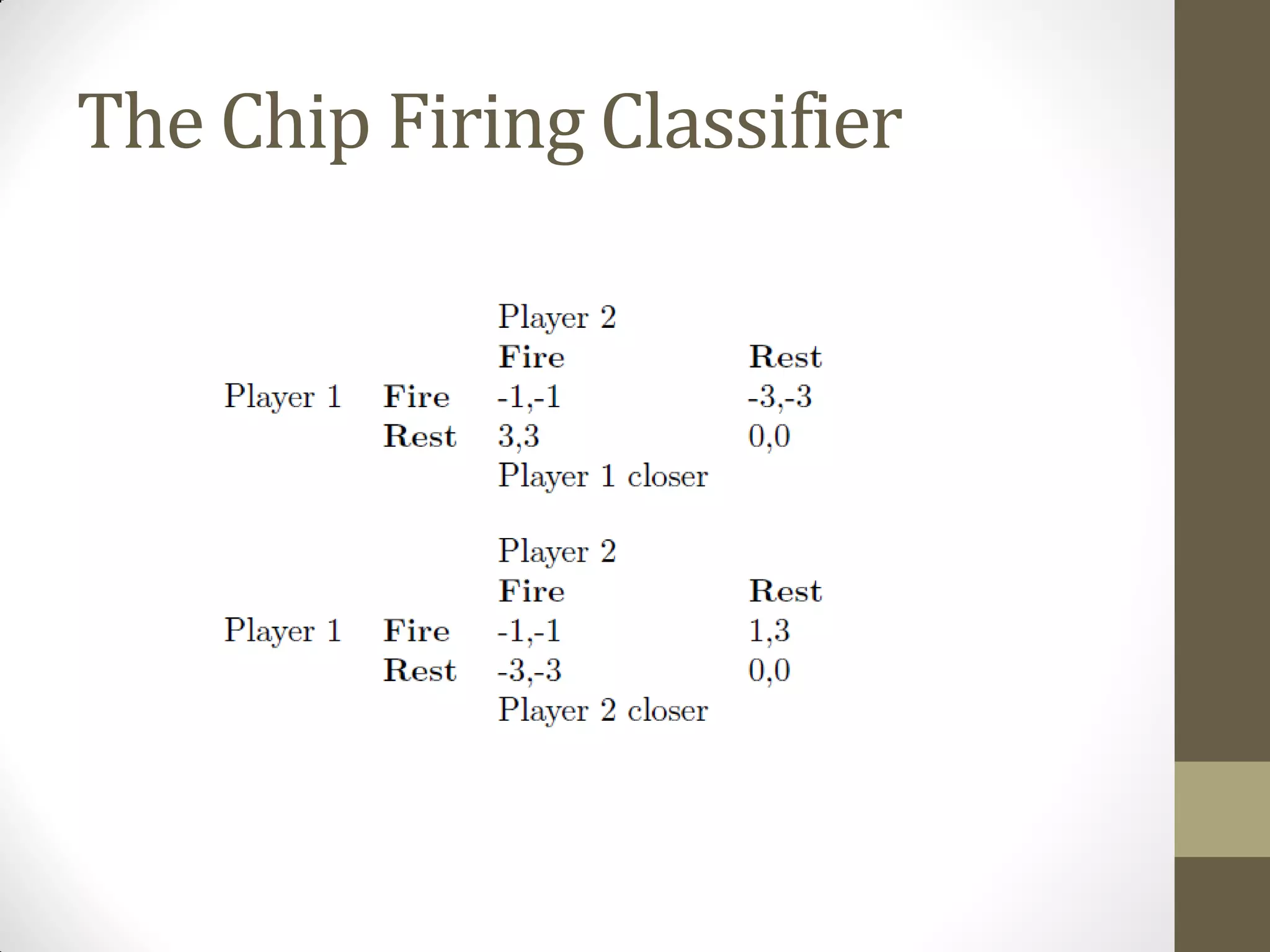 The Chip Firing Classifier
 