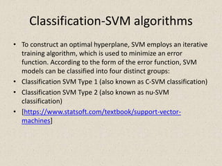 Svm Classification Machine Support Vector Machine(SVM) with Iris and Mushroom Dataset | PPT