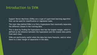 Support Vector machine(SVM) and Random Forest | PPTX