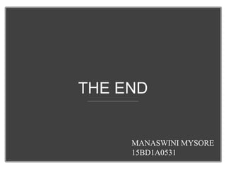 THE END
MANASWINI MYSORE
15BD1A0531
 