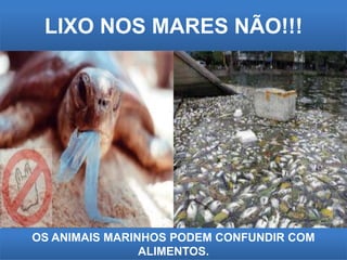 LIXO NOS MARES NÃO!!!




OS ANIMAIS MARINHOS PODEM CONFUNDIR COM
                ALIMENTOS.
 