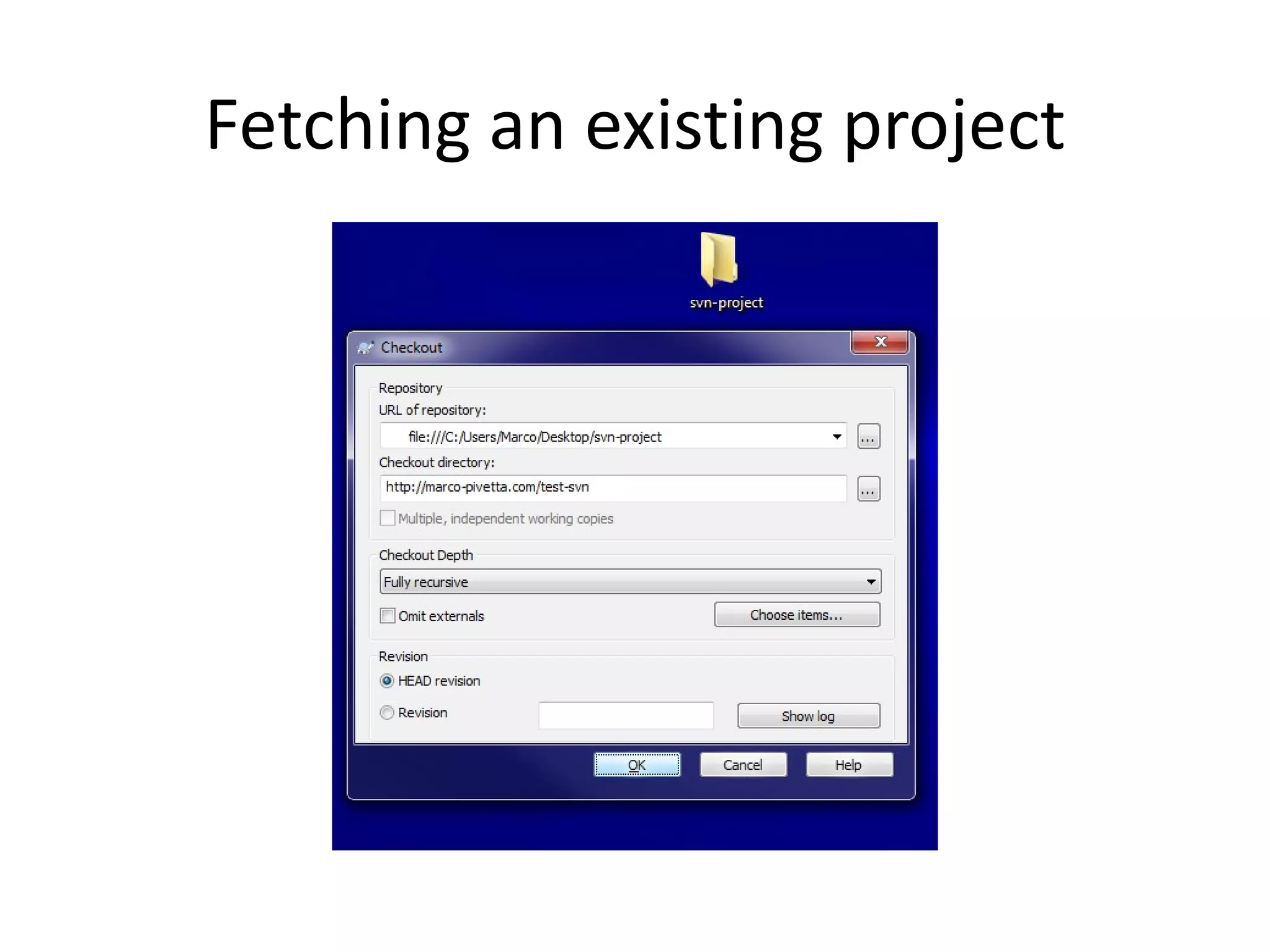 Fetching an existing project
 
