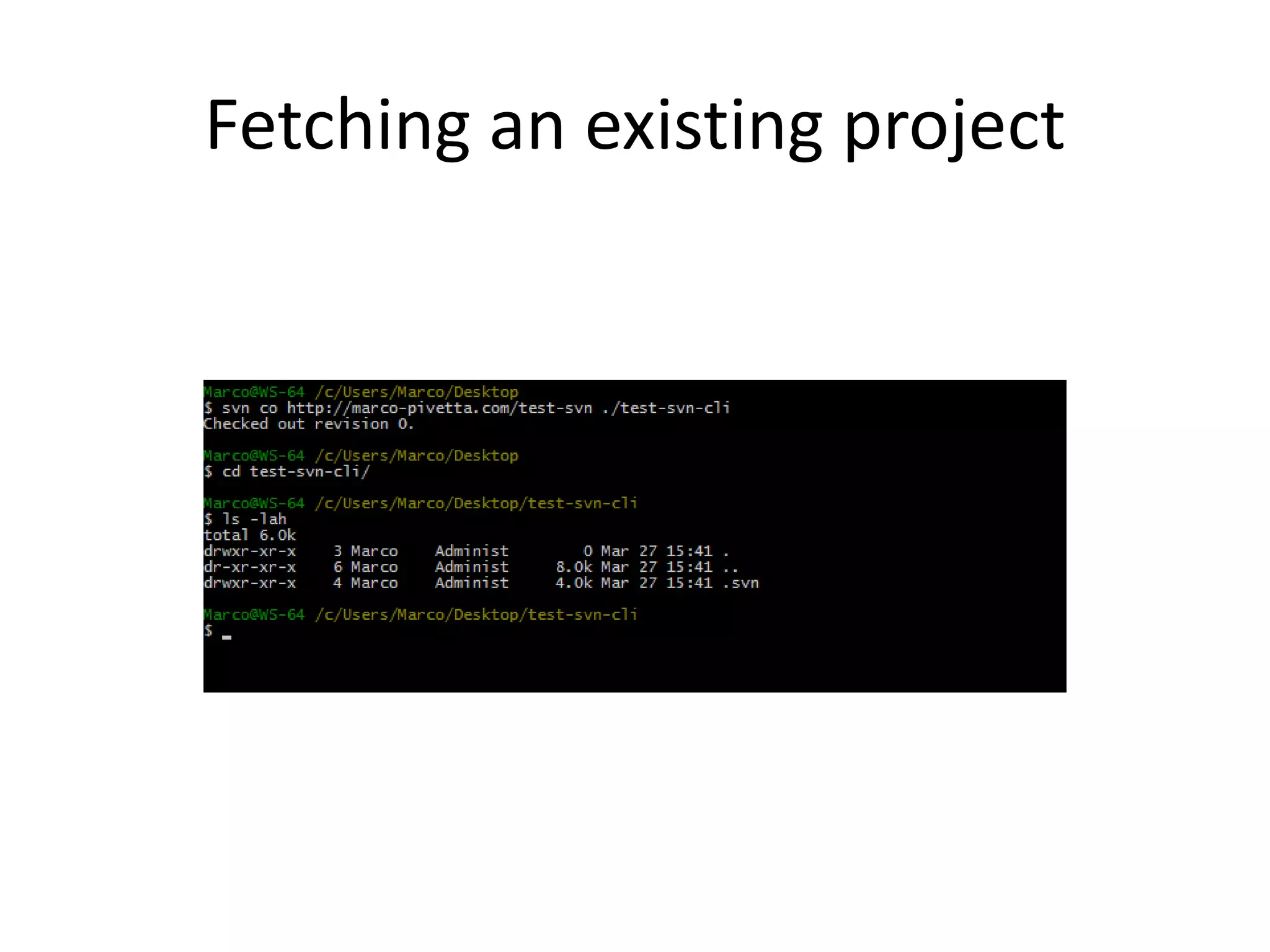 Fetching an existing project
 