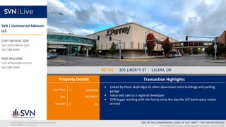 Sale Price $
Size
Price/SF $
Transaction Highlights
Property Details
50% OF THE COMMISSION | 100% OF THE TIME* | THE SVN D...
