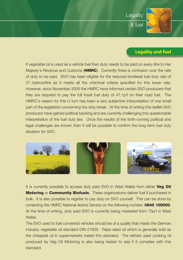 Straight Vegetable Oil The Carbon Neutral Fuel