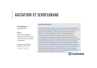 AGITATION ET SEVOFLURANE
 