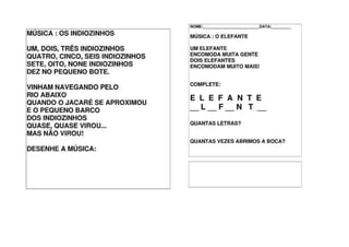 ATIVIDADES COM VOGAIS