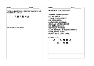 ATIVIDADES COM VOGAIS