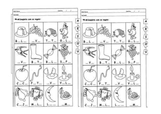 ATIVIDADES COM VOGAIS