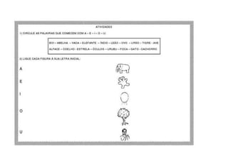 ATIVIDADES COM VOGAIS