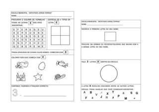 ATIVIDADES COM VOGAIS